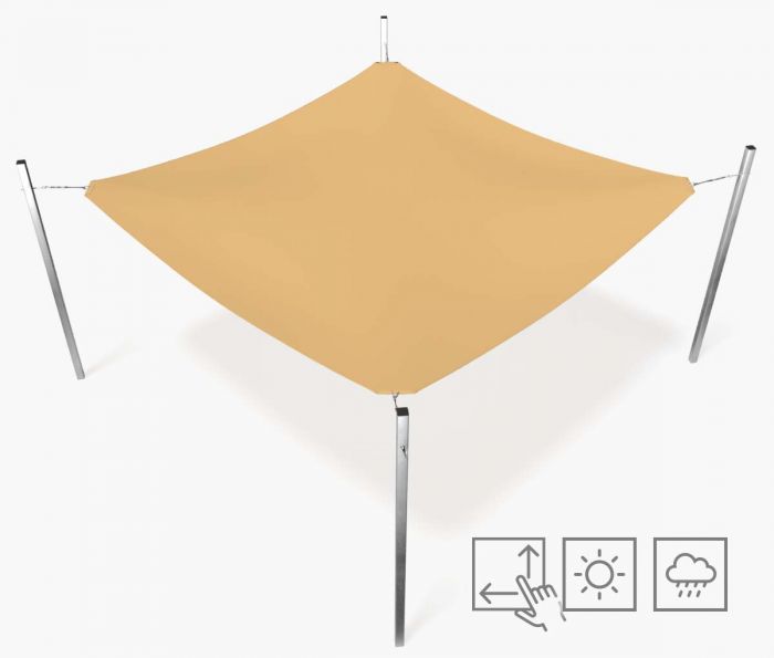 Pravokutna jedra za sjenilo - vodootporna - bež - Window2Print