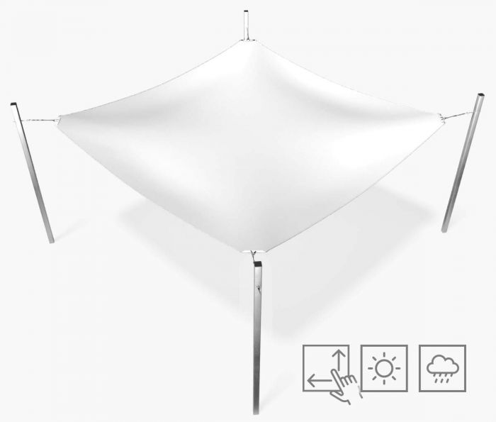 Pravokutno jedro za sjenilo - vodootporno – bijelo- Window2Print