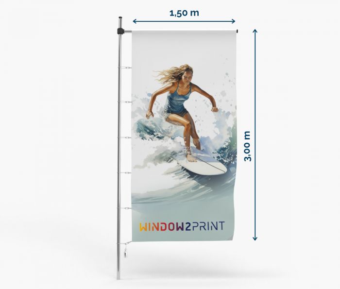 Promotivne zastave - Poliester 115 - 150 x 300 cm - s tunelom i kukicama - Fan Zone | Window2Print