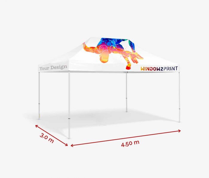 Promotivni šatori Veliki 3 x 4,5 m s krovom - Window2Print
