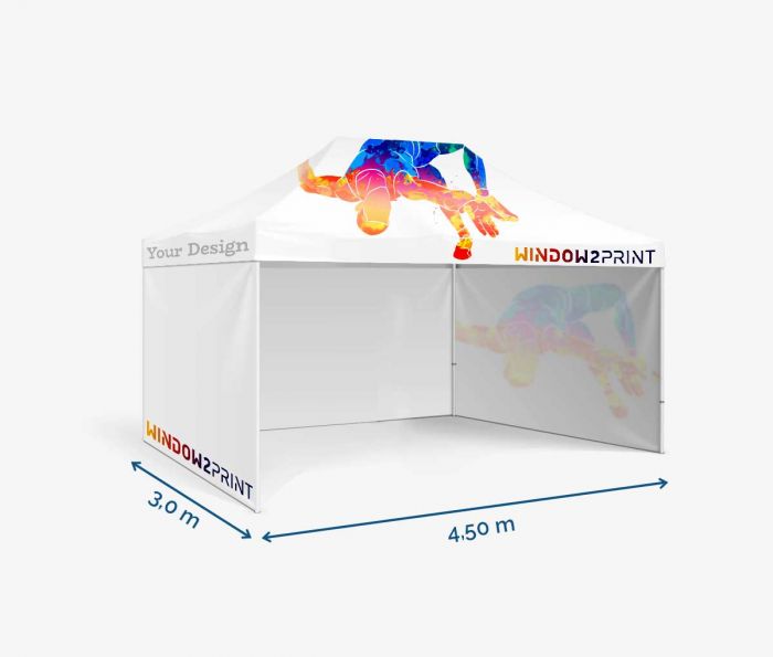 Promotivni šatori Veliki 3 x 4,5 m s krovom i zidovima - Window2Print