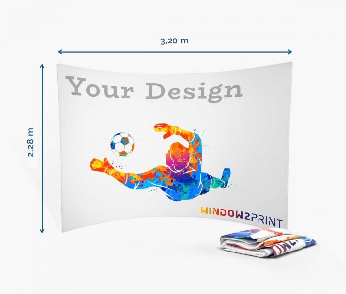 Vodoravni izložbeni štand za tkanine - ispis - Window2Print