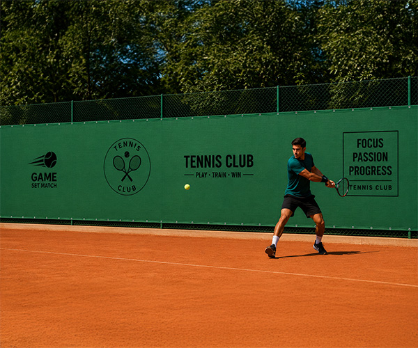Eine Tennisblende verbessert den Spielkomfort auf dem Tennisplatz